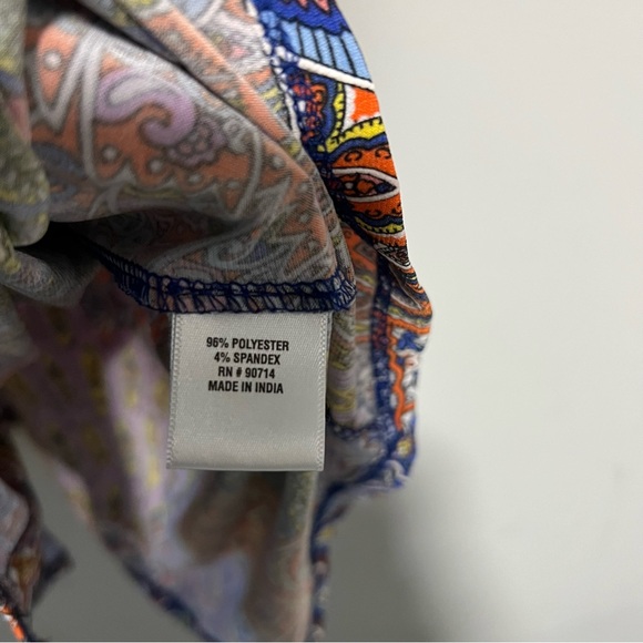 MSK Women’s XL Multicolor Paisley Button Front Sleeveless Shirt Dress - Picture 5 of 9